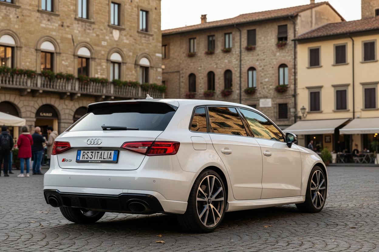 Audi RS3 Bianca - Posteriore piazza
